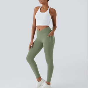 HALARA SoftlyZero™ Crossover Pocket Plain Leggings-UPF50+ | M